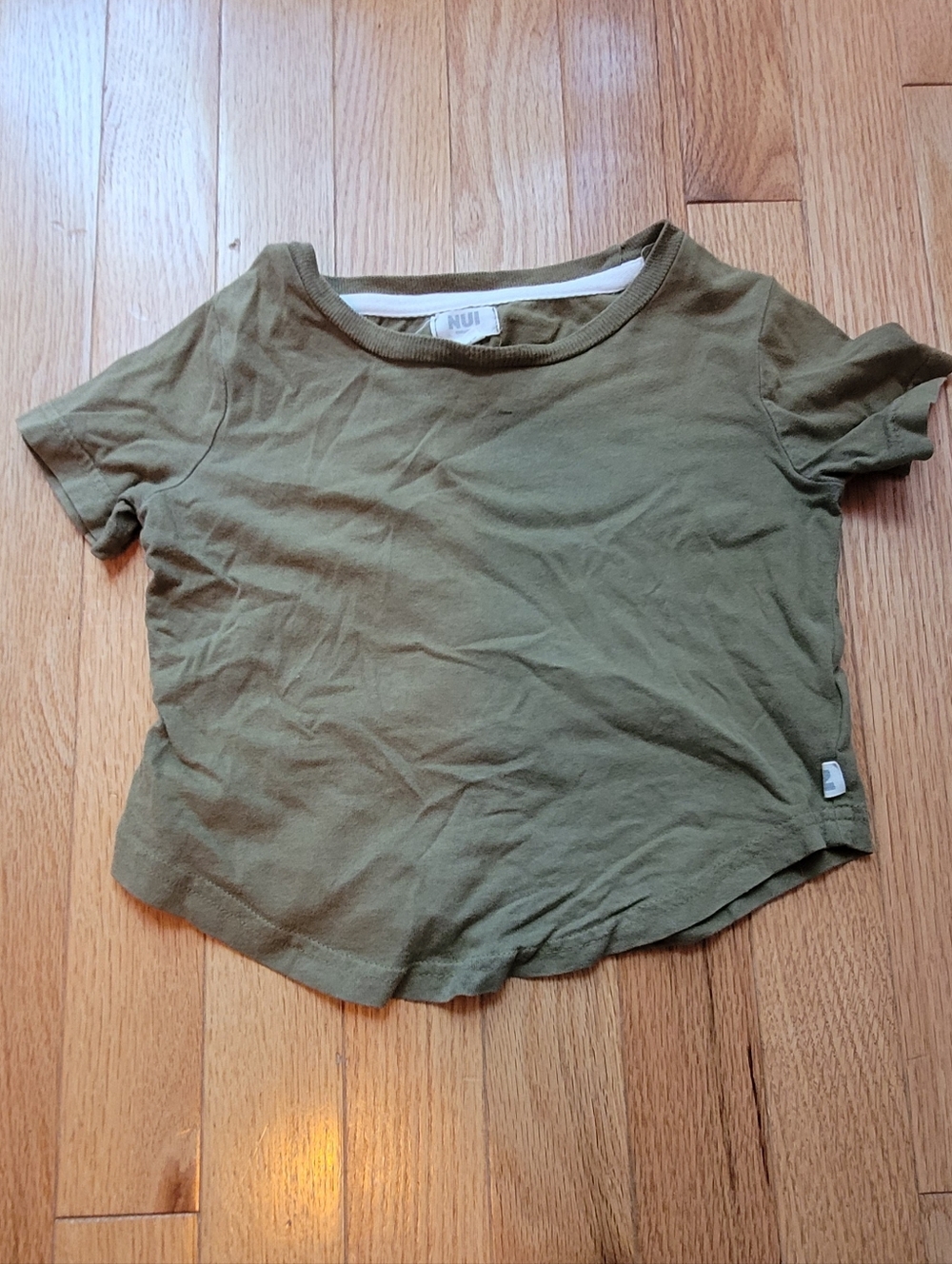 Nui Kids Olive Green Short-Sleeve Organic Cotton Crewneck Tee - 2 Yr